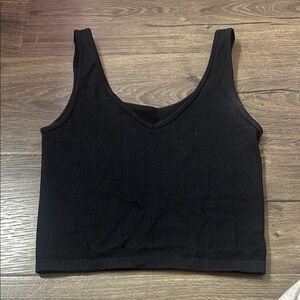 Black Ribbed Women's Tank Top